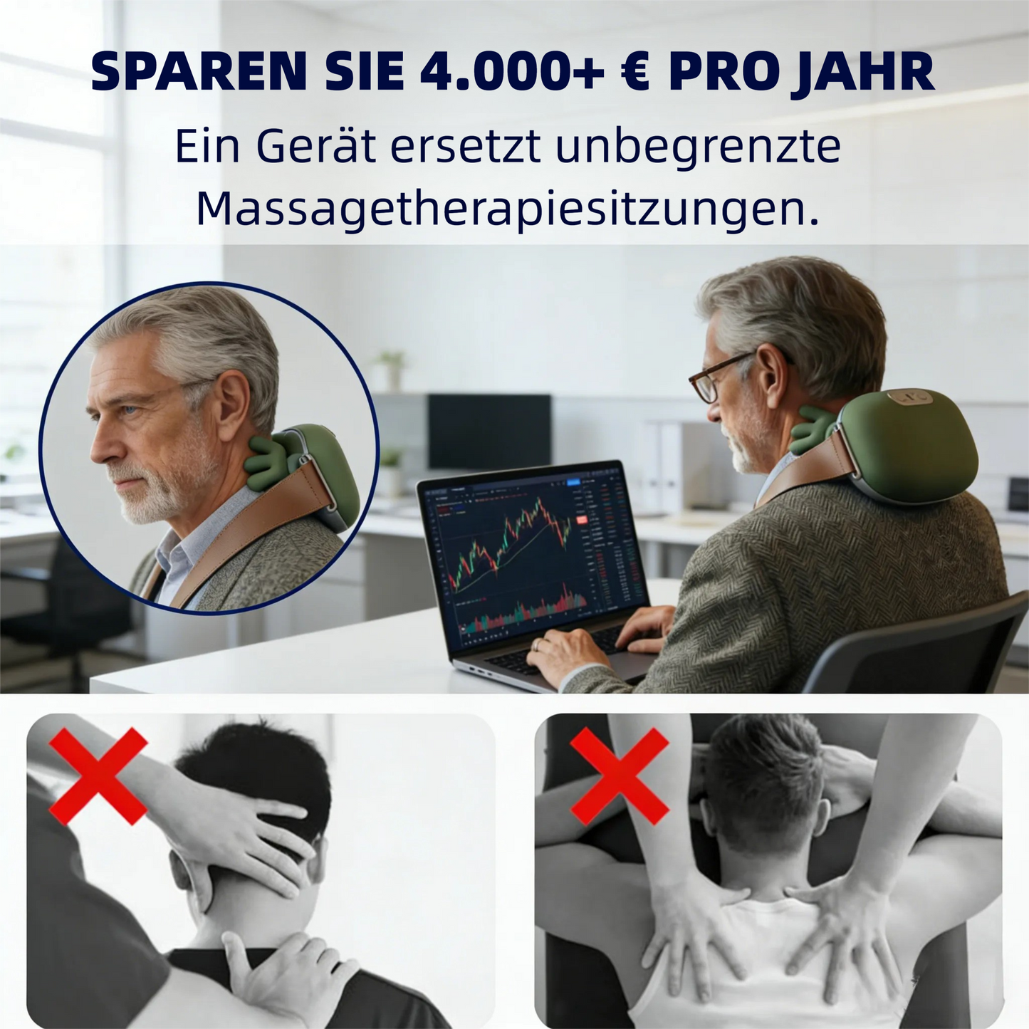 🔥50% RABATT🔥 Tragbares 4D-Nacken- und Schultermassagegerät