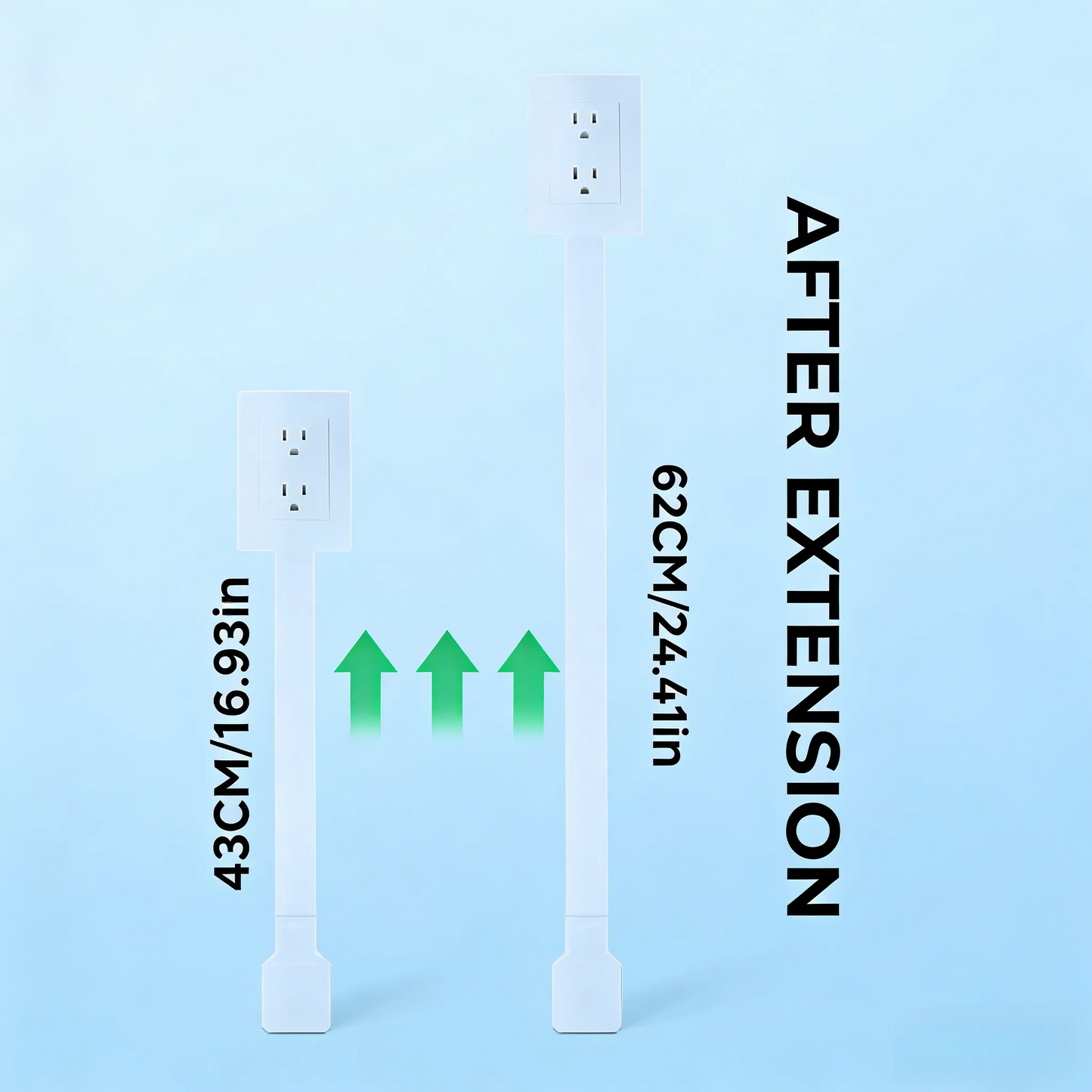 🎁 Save up to 50%💡Outlet Electrical Outlet Extender & 2 AC Outlets Extendable 43-62cm Rotatable 180° for Couches Desks Nightstands