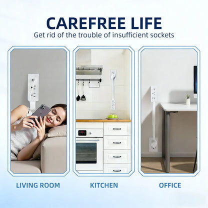 🎁 Save up to 50%💡Outlet Electrical Outlet Extender & 2 AC Outlets Extendable 43-62cm Rotatable 180° for Couches Desks Nightstands